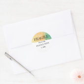 Fragile, zorg dat u voorzichtig omgaat ronde sticker (Envelop)