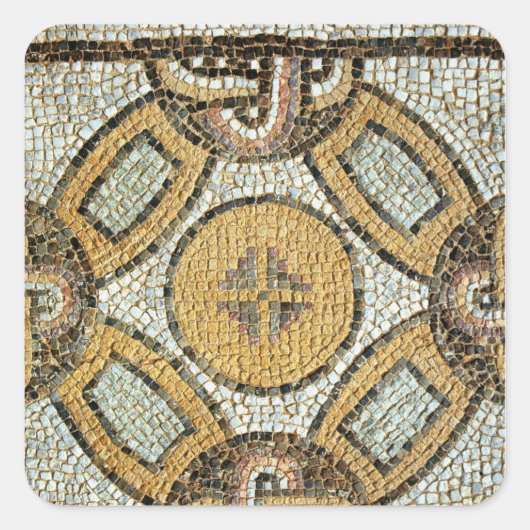 Fragment uit de vloer van de Roman Baths Vierkante Sticker (Voorkant)