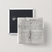 Fragment van de brief van Christopher Vierkante Button 5,1 Cm (Voorkant /achterkant)
