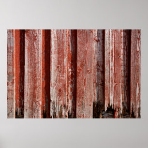 Fragment van een oude geverfde houten wand. Achter Poster
