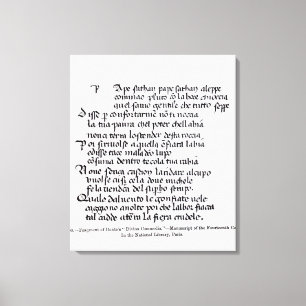 Fragment van het Divina Commedia van Dante Canvas Afdruk