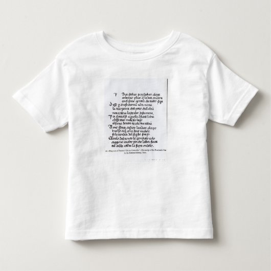Fragment van het Divina Commedia van Dante Kinder Shirts (Voorkant)