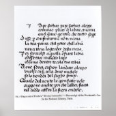 Fragment van het Divina Commedia van Dante Poster (Voorkant)