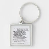 Fragment van het Divina Commedia van Dante Sleutelhanger (Voorkant)