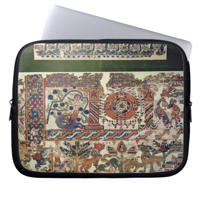 Fragment van textiel waarin Jonah en de walvis wor Laptop Sleeve (Voorkant)