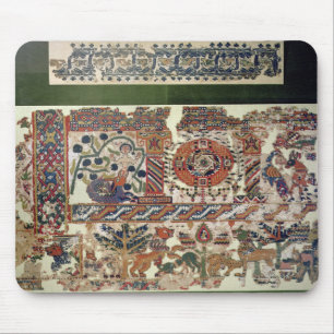 Fragment van textiel waarin Jonah en de walvis wor Muismat