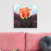 Fragmentaire cactus canvas afdruk (Insitu (Woonkamer))