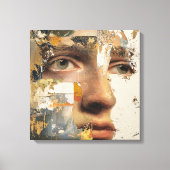 Fragmented Abstract Portrait - Face Textured Canvas Afdruk (Voorkant)