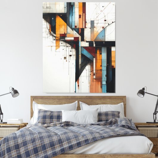 Fragmented City Canvas Afdruk (Insitu (Slaapkamer))