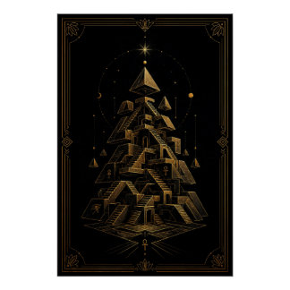 Fragmented Egyptian Temple Labyrinth Poster
