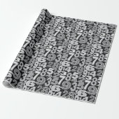 FRagmented Number Pattern Cadeaupapier (Uitgerold)