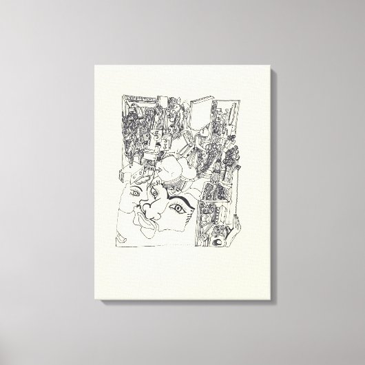 Fragmenten d'Arts 1 Surreal Drawing Canvas (Voorkant)