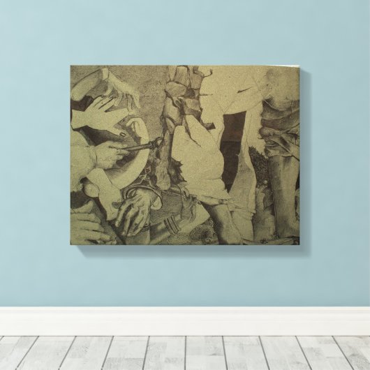 Fragmenten d'Arts Roll Detail van P Baud Canvas (Insitu (Houten vloer))