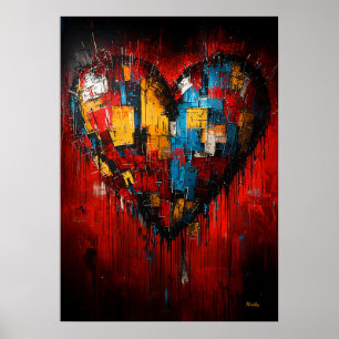 Fragmenten van Liefde Hedendaagse Expressionistisc Poster