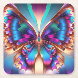 Fragmentos de Mariposa Vierkante Kartonnen Onderzetter