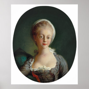 Fragonard Portret van jonge vrouw Art Print