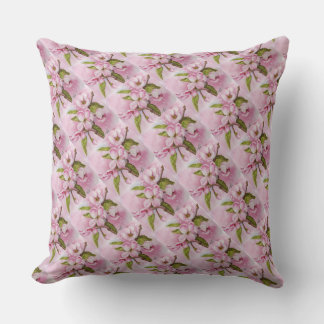 FRAGRANT PINK APPLE BLOSSOMS PATIO PILLOW BUITENKUSSEN