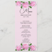 Fragrant roze rozen, bruiloft menu (Voorkant)