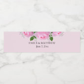 Fragrant roze rozen, bruiloft waterfles etiket (Enkel label)