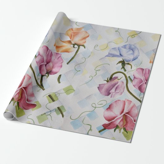 FRAGRANT SWEET PEAS CADEAUPAPIER (Uitgerold)