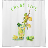 Fraîche Citron Boire Douche Rideau (Devant)