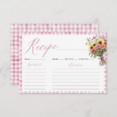 Fraîche De La Carte De Recette Fête des mariées Du (Devant / Derrière)