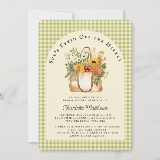 Fraîche hors du marché Invitation à la douche nupt (Devant)