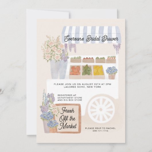 Fraîche hors du marché Panier Invitation à la douc (Devant)