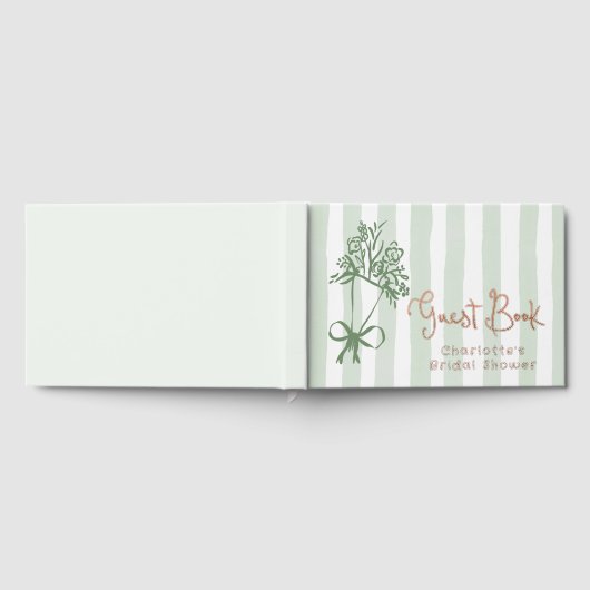 Fraîche hors du marché Sage vert rayures Aquarelle (Complet)