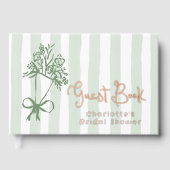 Fraîche hors du marché Sage vert rayures Aquarelle (Recto)