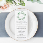 Fraîches vertes Menu Mariage Plante