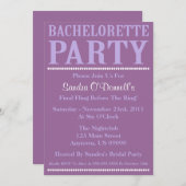 Fraîcheur Bachelorette Invitations Violet/Purple (Devant / Derrière)
