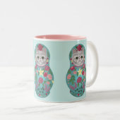 Fraicheur florale Meowtreshka Mug (Devant droit)