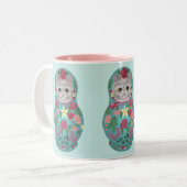 Fraicheur florale Meowtreshka Mug (Devant gauche)