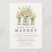 Frais Sorti du Marché Jar Fleurs Invitation pour E (Devant)