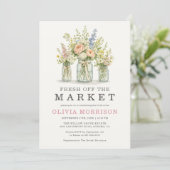 Frais Sorti du Marché Jar Fleurs Invitation pour E (Debout devant)