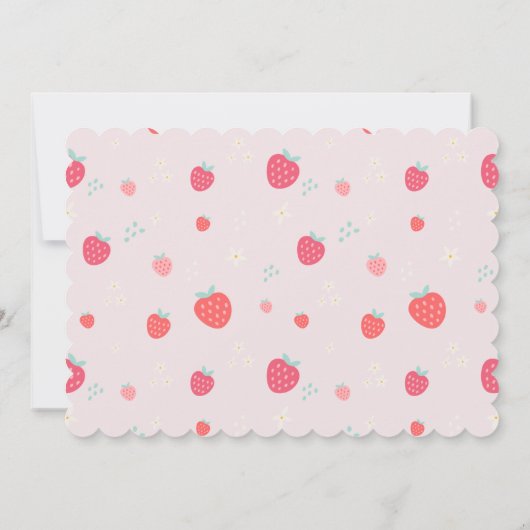 Fraise 1er anniversaire avec photo Invitation d'ét (Dos)