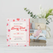 Fraise 1er anniversaire avec photo Invitation d'ét (Debout devant)