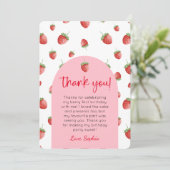 Fraise 1er anniversaire Carte de remerciements pho (Debout devant)