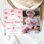 fraise 1er anniversaire Invitation Berry First Swe