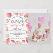 Fraise 1er anniversaire Invitation Berry Sweet (Devant)