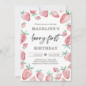fraise 1er anniversaire Invitation premier Berry S (Devant)