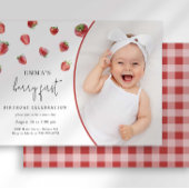 fraise 1er anniversaire Invitation premier Berry S