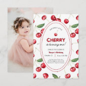 fraise 1er anniversaire Invitation premier Berry S (Devant / Derrière)