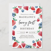 fraise 1er anniversaire Invitation premier Berry S (Devant)