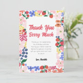 Fraise 1er Carte de remerciements d'anniversaire (Debout devant)