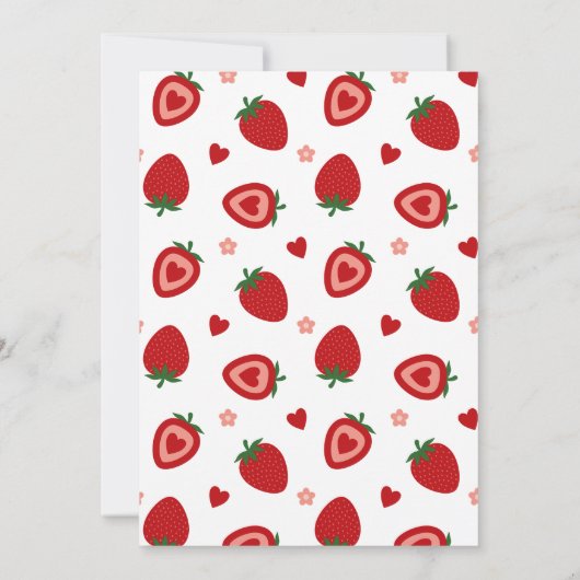 Fraise 4e anniversaire de fête Invitation (Dos)