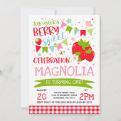Fraise Anniversaire Invitation Berry Sweet Party (Devant)