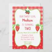 Fraise Anniversaire Invitation Berry Sweet Party (Devant)