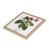 Fraise avec décor de cuisine à carreaux (Côté)